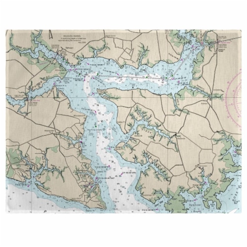Betsy Drake PM11548PR 14 x 18 in. Pungo River, NC Nautical Map Place Mat - Set of 4 Perspective: front