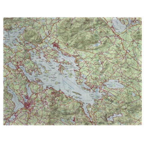 Betsy Drake PM967 14 x 18 in. Lake Winnipesaukee, NH Nautical Map Place Mat - Set of 4 Perspective: front
