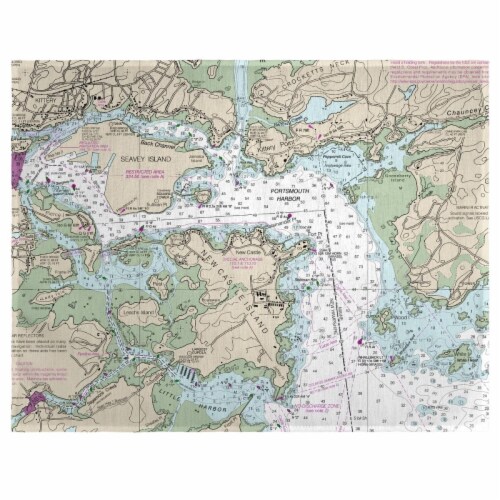 Betsy Drake PM13283PH 14 x 18 in. Portsmouth Harbor, NH Nautical Map Place Mat - Set of 4 Perspective: front