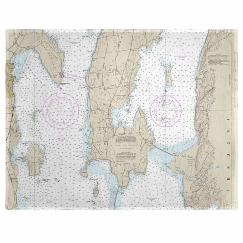 Betsy Drake PM14782 14 x 18 in. South Hero Island, VT Nautical Map Place Mat - Set of 4 Perspective: front