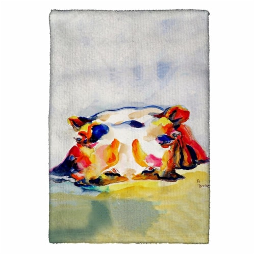Betsy Drake KT157 Hippo Kitchen Towel Perspective: front