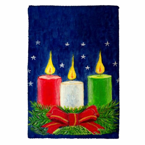Betsy Drake Christmas Candles Kitchen Towel Perspective: front