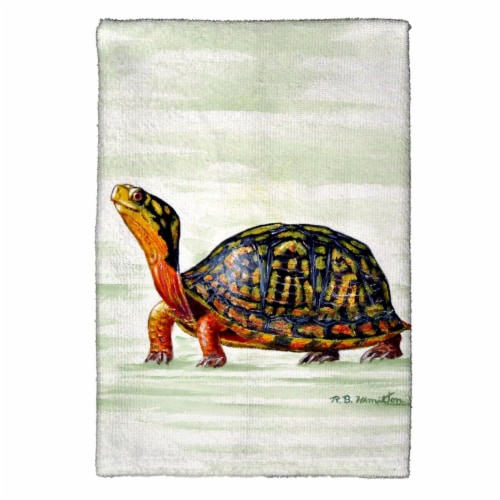 Betsy Drake KT491 Happy Turtle Kitchen Towel Perspective: front