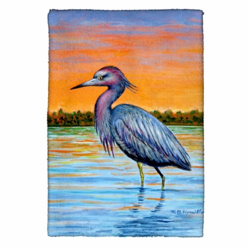 Betsy Drake KT493 Heron & Sunset Kitchen Towel Perspective: front