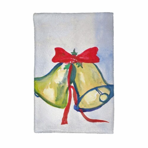 Betsy Drake Christmas Bells Kitchen Towel Perspective: front