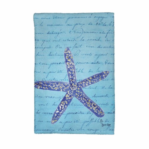 Betsy Drake KT991 Blue Starfish Kitchen Towel Perspective: front