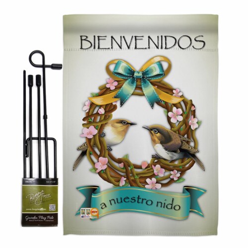 Breeze Decor BD-SH-GS-100046S-IP-BO-D-US19-BD 13 x 18.5 in. Bienvenidos a Nuestro Nido Inspir Perspective: front