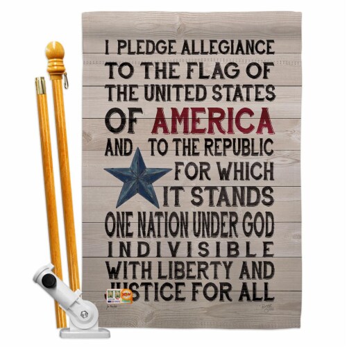 Breeze Decor BD-PA-HS-111085-IP-BO-D-US18-SB 28 x 40 in. Pledge of Allegiance Americana Patri Perspective: front