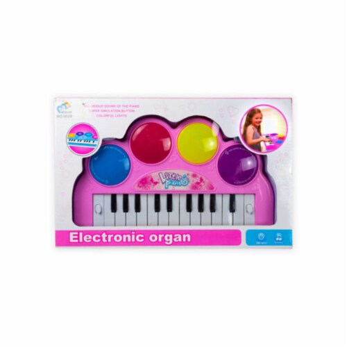 Kole Imports OT982-2 Battery Operated Light Up Keyboard, Pink - Pack of 2 Perspective: front