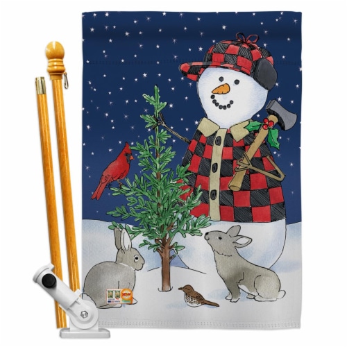Breeze Decor BD-WT-HS-114211-IP-BO-D-US18-WA 28 x 40 in. Lumberjack Snowmen Winter Wonderland Perspective: front