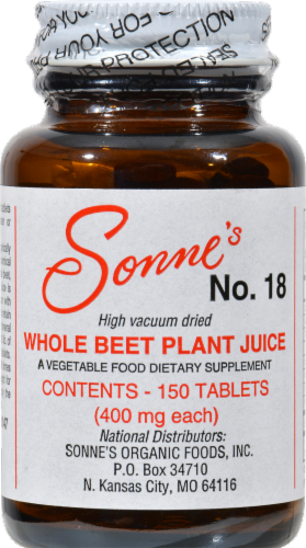 Sonne's No.18 Whole Beet Plant Juice Perspective: front