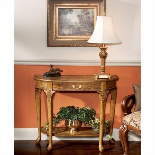 Butler Specialty Demilune Console Table in Vintage Oak 1 Fry s