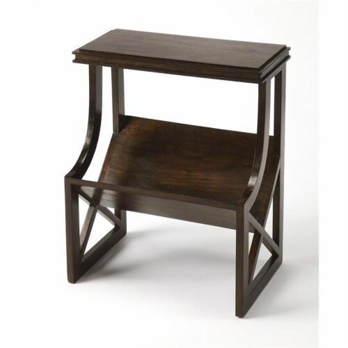 Butler Specialty Pascal Wood Book Table in Dark Brown Perspective: front