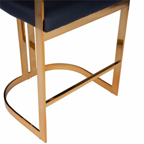 Butler Specialty Clarence Faux Leather 24 Counter Stool in Gold and Black Perspective: front