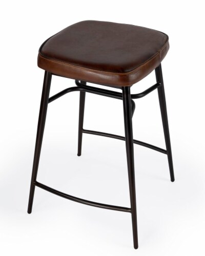 Butler Arlington 26  Square Leather Counter Stool Perspective: front