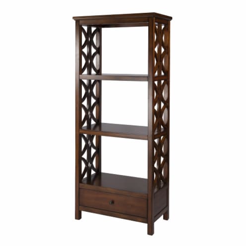 Butler Specialty Company, Lorena 30 W 3- Tier Etagere with Storage Drawer, Brown Perspective: front
