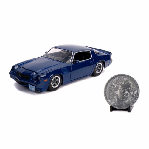1 by 24 Scale Stranger Things Billys Diecast Model Car for Chevy Camaro Z28 with Collectible Perspective: front