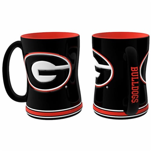 Georgia Bulldogs Coffee Mug - 14oz Sculpted Relief Perspective: front