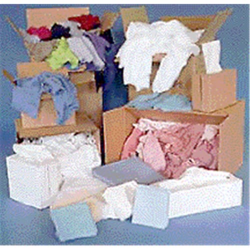 50 lbs White Polo Knit T-Shirt Wipers, Pack of 50 Perspective: front