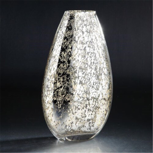 9.5 x 4.5 x 12 in. Glass Vase, Silver Perspective: front