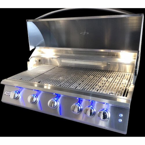 40 in.Premier Grill, Blue LED with Rear Burner-Propane Perspective: front