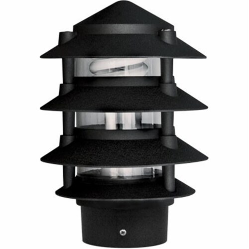 3 in. Four Tier Pagoda Light - 7W 120V, Black Perspective: front