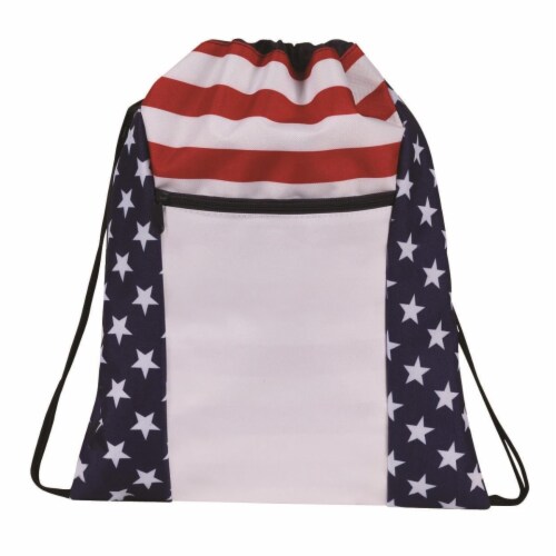 17 in. Classic Patriotic Drawstring Backpack, Case of 100 Perspective: front