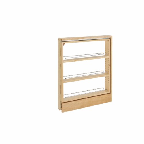 Base Cabinet Pullout Organizer with Top Slide Sink & Base Accessories, Natural Maple - 27.31 Perspective: front