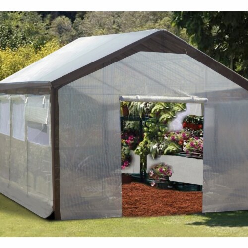 Wall  Replacement Greenhouse sidewall Cover  9 ft. x 10 ft. x 20 ft- Set of 2 Perspective: front
