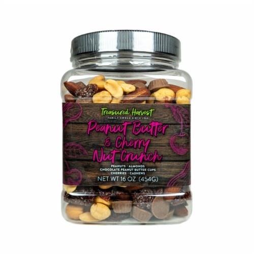 Treasured Harvest Peanut Butter & Cherry Nut Crunch Mixed Nuts Perspective: front