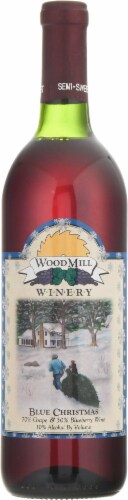 Woodmill Winery Blue Christmas North Carolina Wine Perspective: front