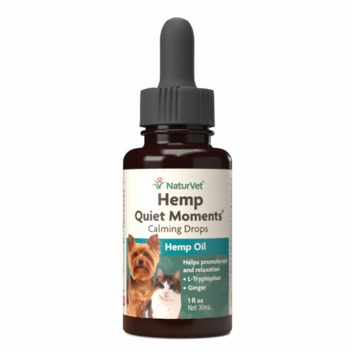 NaturVet Hemp Quiet Moments Hemp Oil Calming Drops Perspective: front