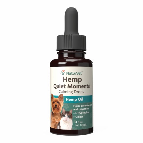 NaturVet® Quiet Moments® Hemp Oil Calming Dops Perspective: front