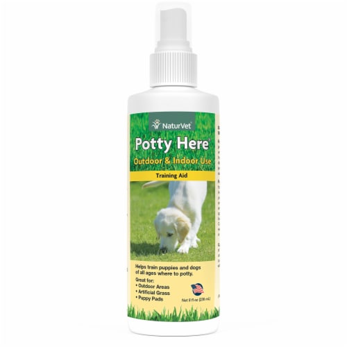 NaturVet Potty Here Indoor & Outdoor Training Aid Spray Perspective: front