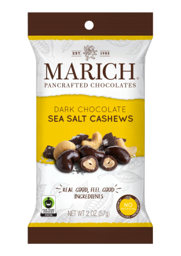Marich Premium Chocolates Dark Chocolate Sea Salt Cashews Perspective: front