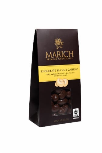 Marich Premium Chocolates Dark Chocolate Sea Salt Cashews Perspective: front
