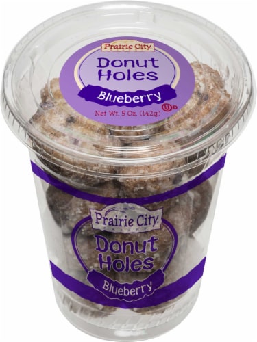 Prairie City Blueberry Donut Holes, 5 Ounce -- 12 per case. Perspective: front