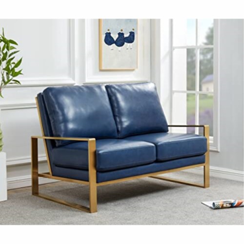 Jefferson Leather Loveseat Gold