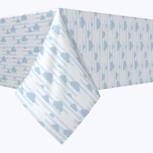 Square Tablecloth, 100% Polyester, 70x70 , Blue Clouds & Stripes, 70 x ...