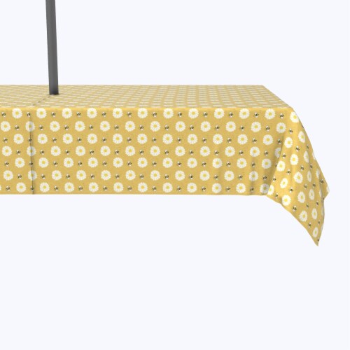 Water Repellent, Outdoor, 100 Polyester, 60x84 , Bumble Bees & Daisies