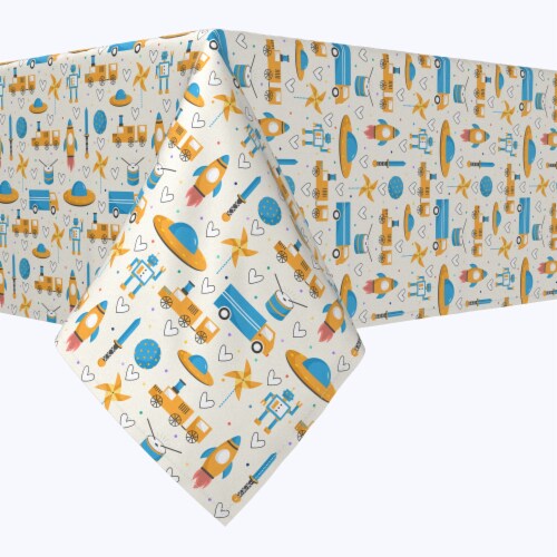 Rectangular Tablecloth, 100% Polyester, 60x84 , Kids Toys Perspective: front