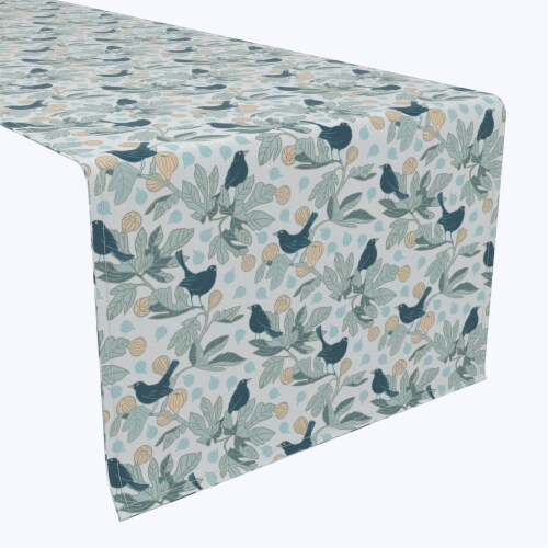 Table Runner, 100% Polyester, 14x108 , Fig Trees & Birds, 14 x 108 ...