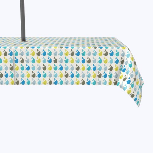 Water Repellent, Outdoor, 100% Polyester, 60x120 , Happy Whales Perspective: front