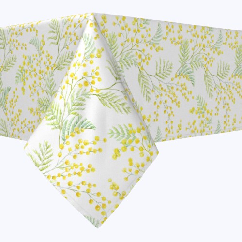 Square Tablecloth, 100% Polyester, 70x70 , Mimosa Flowers, 70 x 70 - Kroger