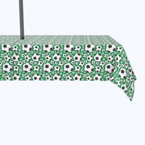 Water Repellent, Outdoor, 100% Polyester, 60x120 , Soccer Balls Green Perspective: front