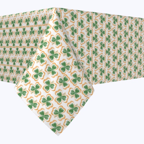Square Tablecloth, 100% Polyester, 70x70 , Stenciled Orange & Green ...