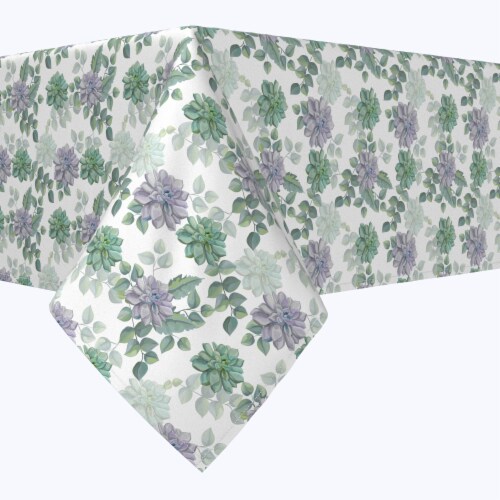 Square Tablecloth, 100% Polyester, 70x70 , Succulents & Tropical Leaves ...