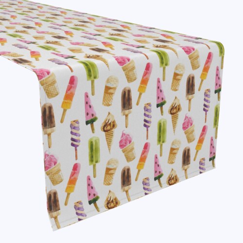 Table Runner, 100% Polyester, 12x72 , Summer Ice Cream Perspective: front