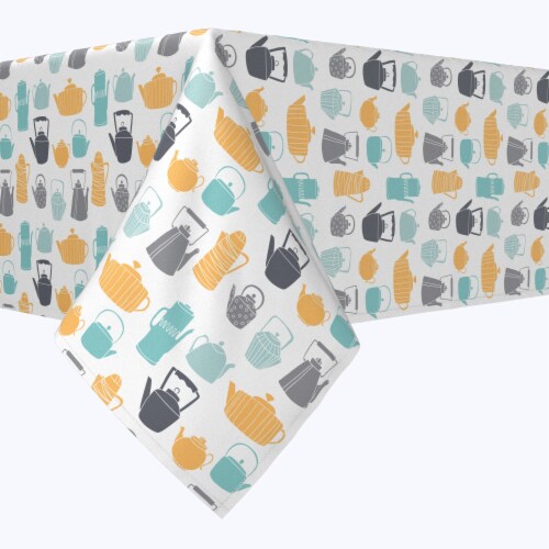 Square Tablecloth, 100% Polyester, 70x70 , Vintage Teapots, 70 x 70 ...
