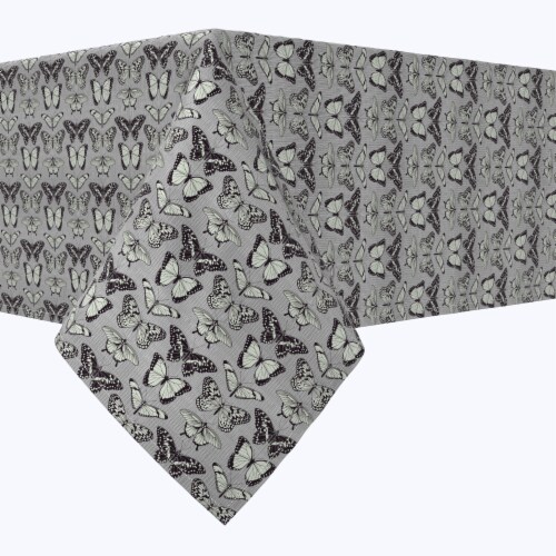 Square Tablecloth, 100% Cotton, 52x52 , Butterflies Tile Design Perspective: front